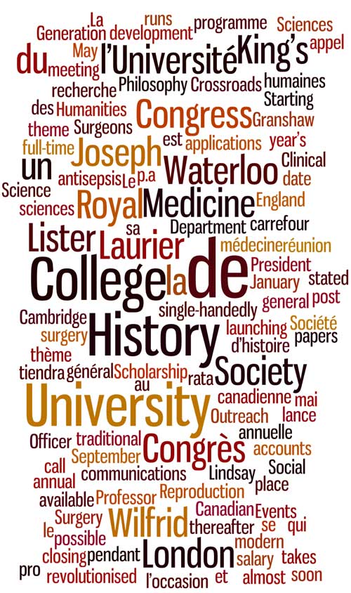 Canadian Society for the History of Medicine, La Société canadienne d'histoire de la médecine